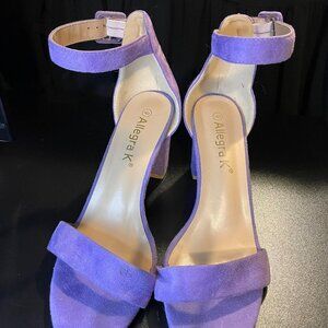 Purple Allegra K strappy heels
